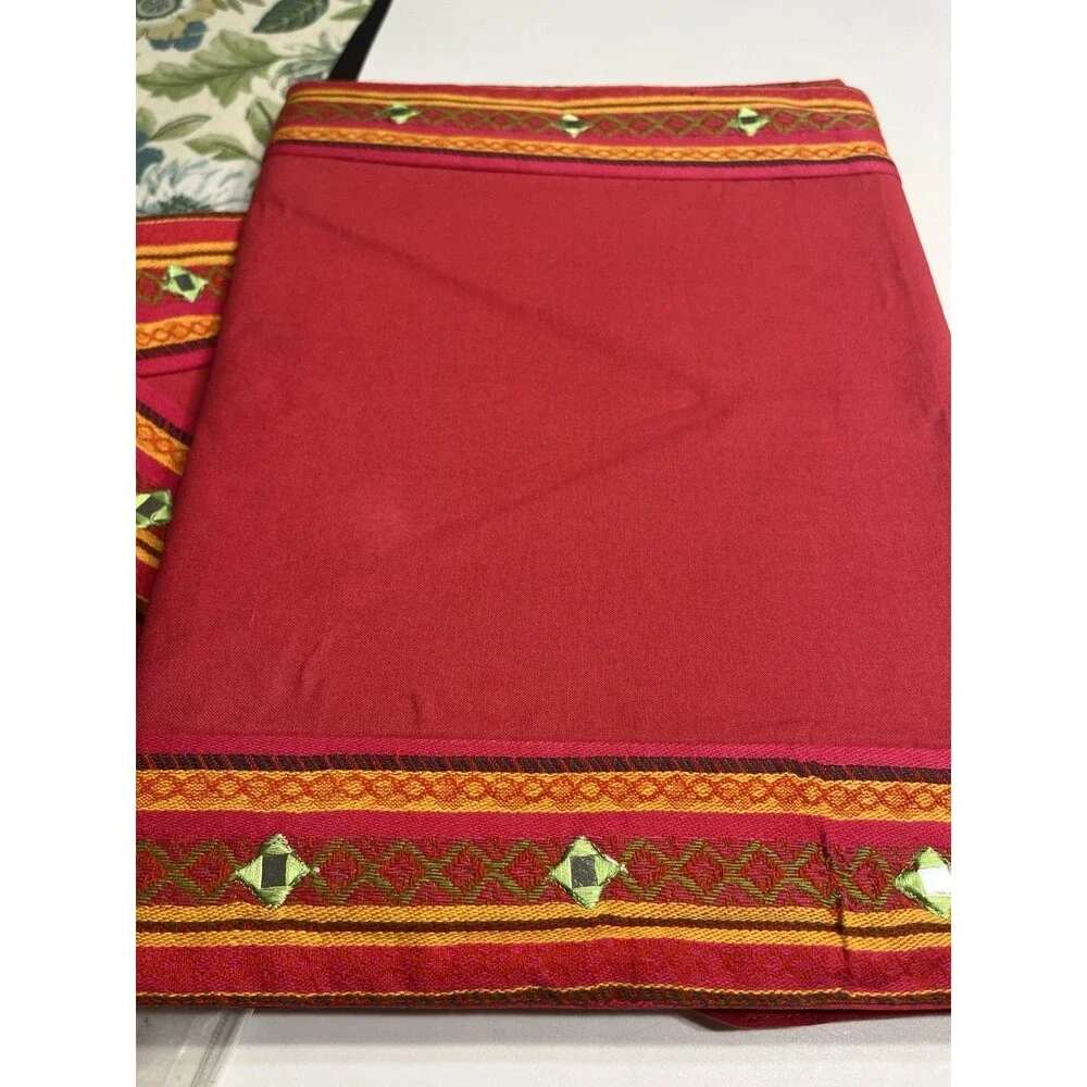 Pier 1 Fuscia Pink Mirror Border Table Runner 14x72” New